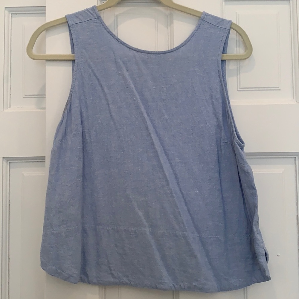 Loft linen baby blue tank top